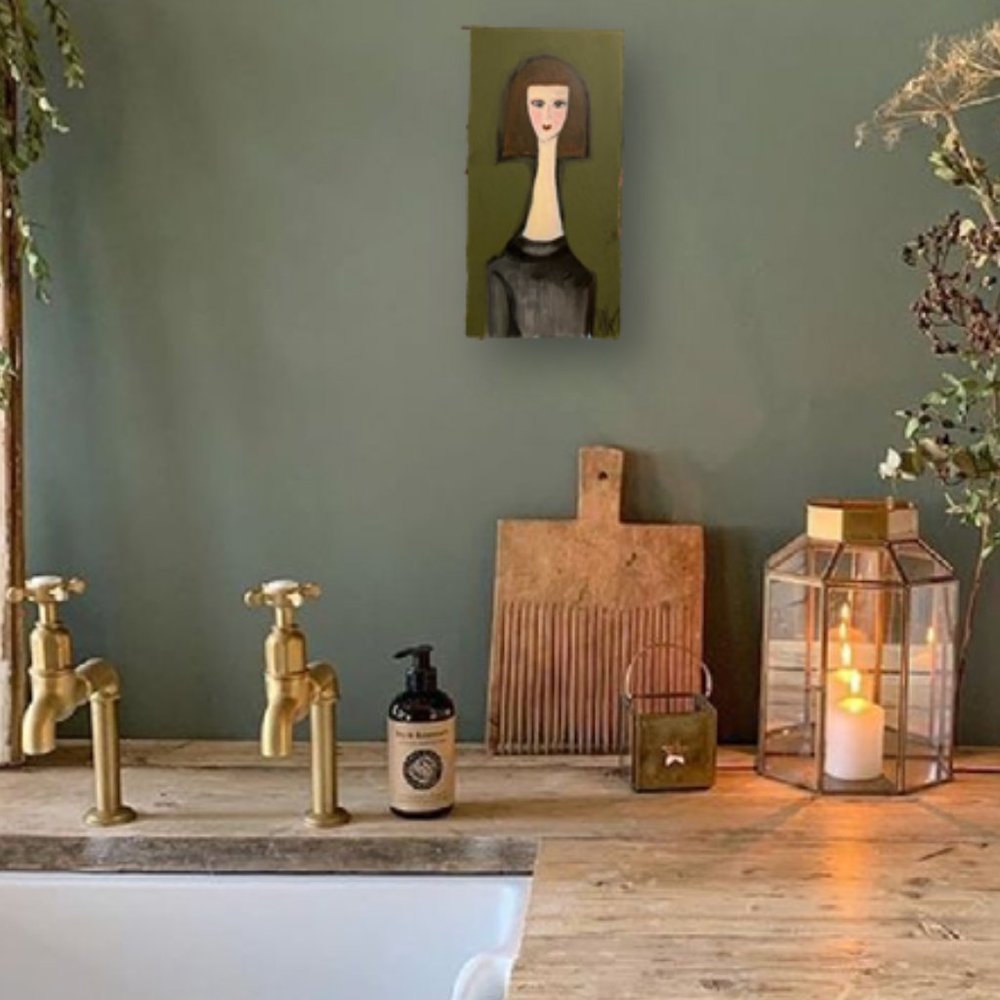 Modern Original Art Painting Woman’s Portrait By Olga Acuna